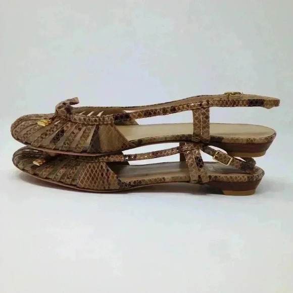 Stuart Weitzman Women Beige Brown Flats Spain 7 M - Picture 5 of 8